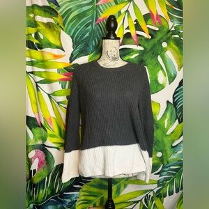 NWT Gap Women S Grey White Chunky Knit Casual Office Work Teacher Winter Sweater